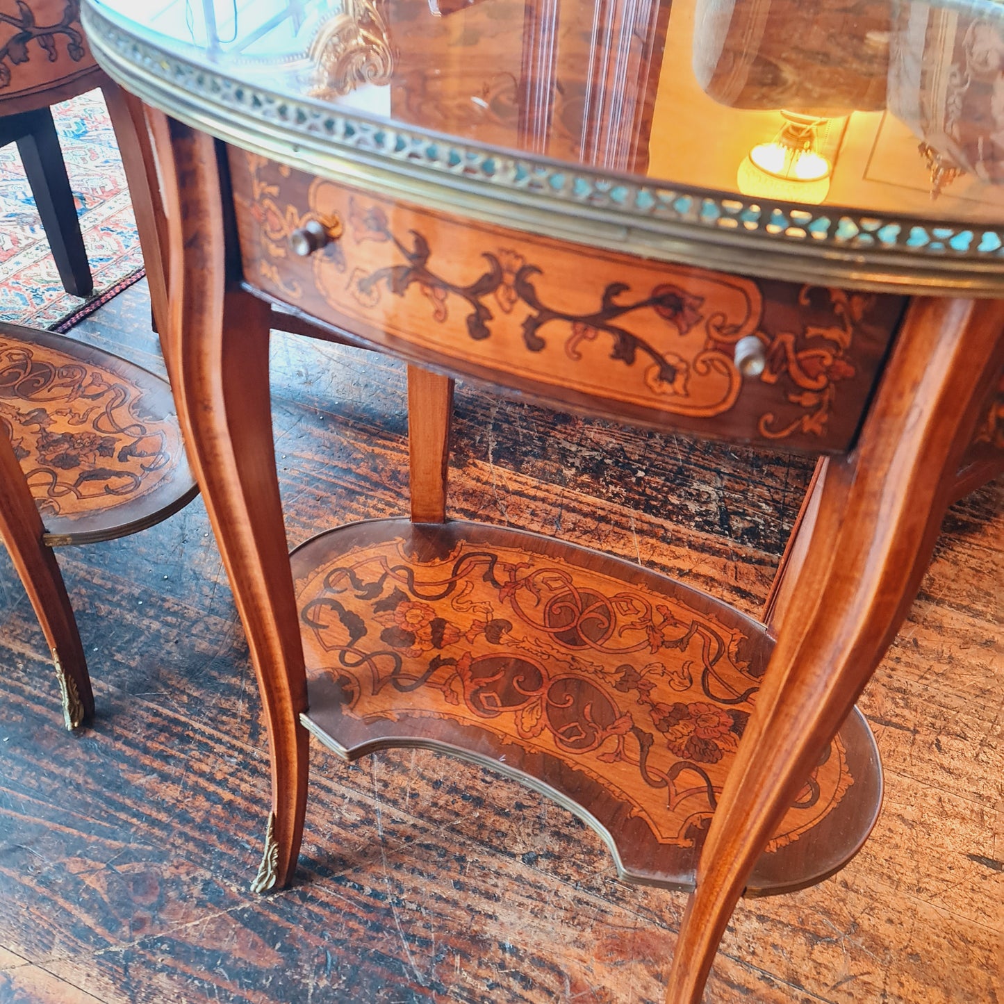 Pair of Bedside Tables with Drawers in the Antique French Style