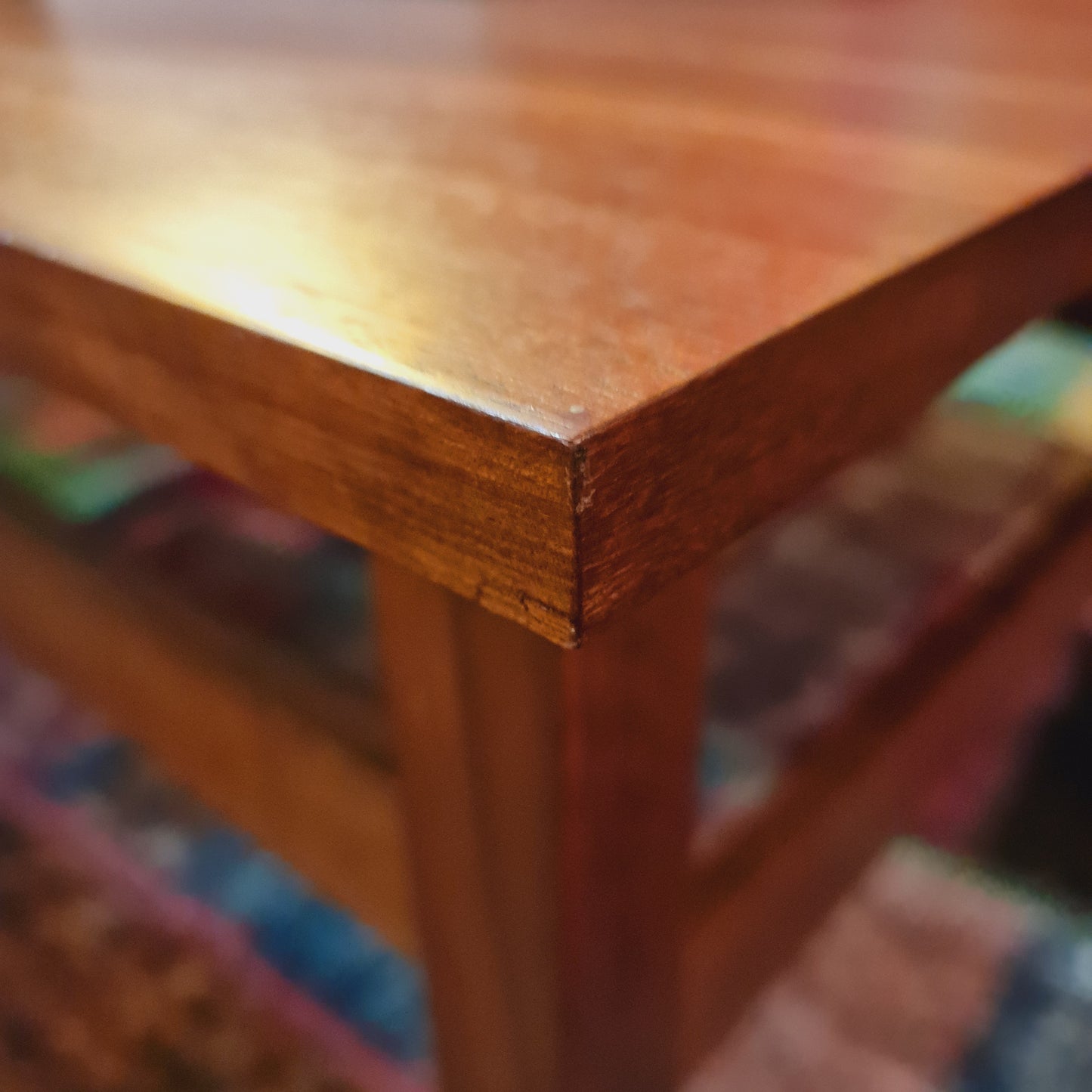 Sleek 1970's Square Danish Style Coffee Table in Teak Wood Finish