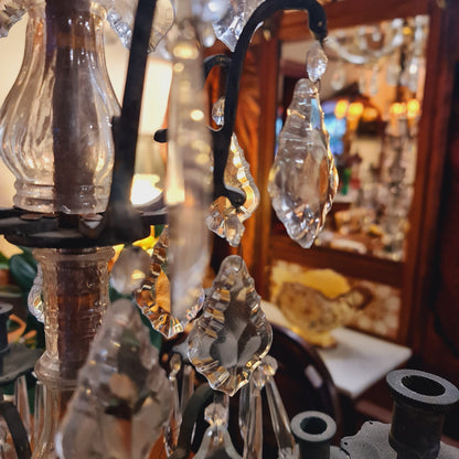 Crystal Candelabra with Iron Frame