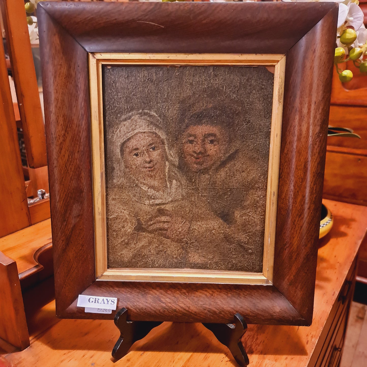 Oil Painting European Village Scene 18th Century