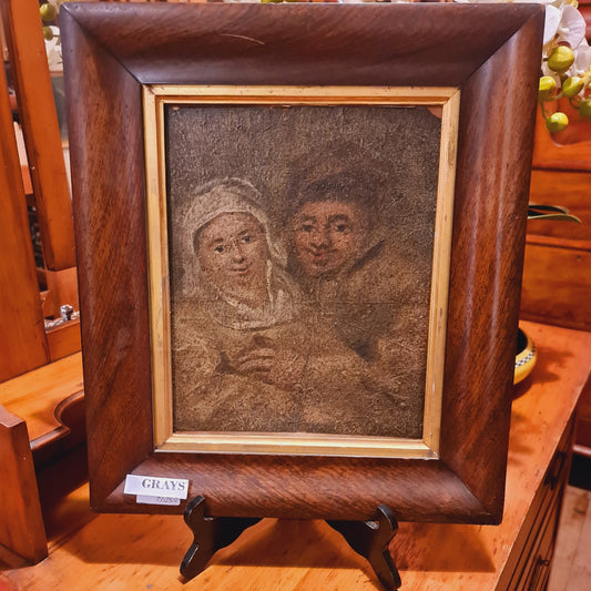 Oil Painting European Village Scene 18th Century