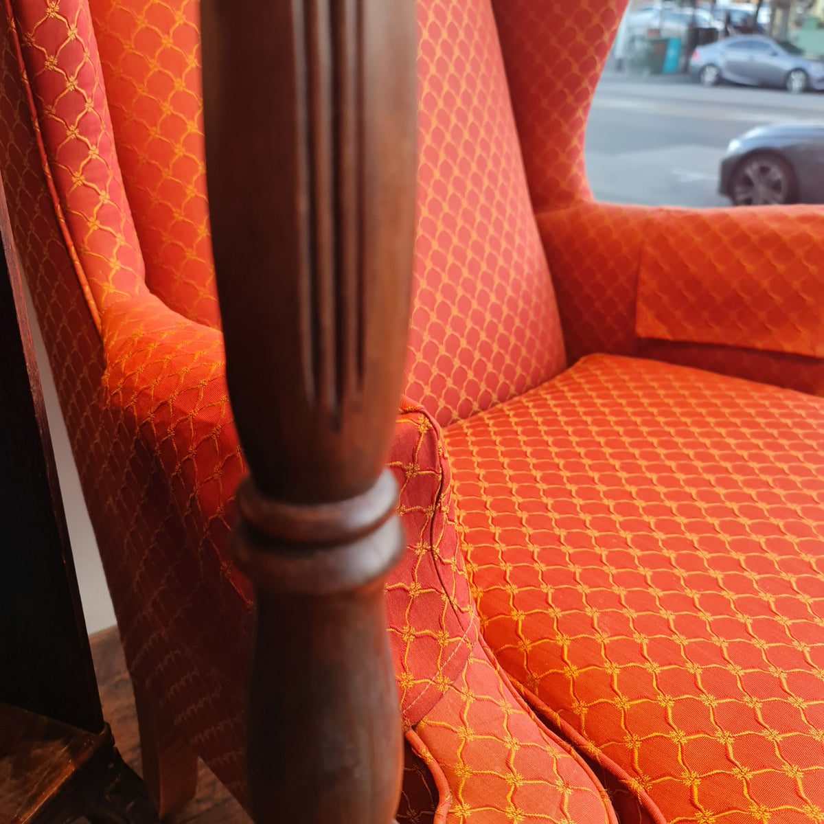 Standard Lamp with Wooden Base in the Vintage Style