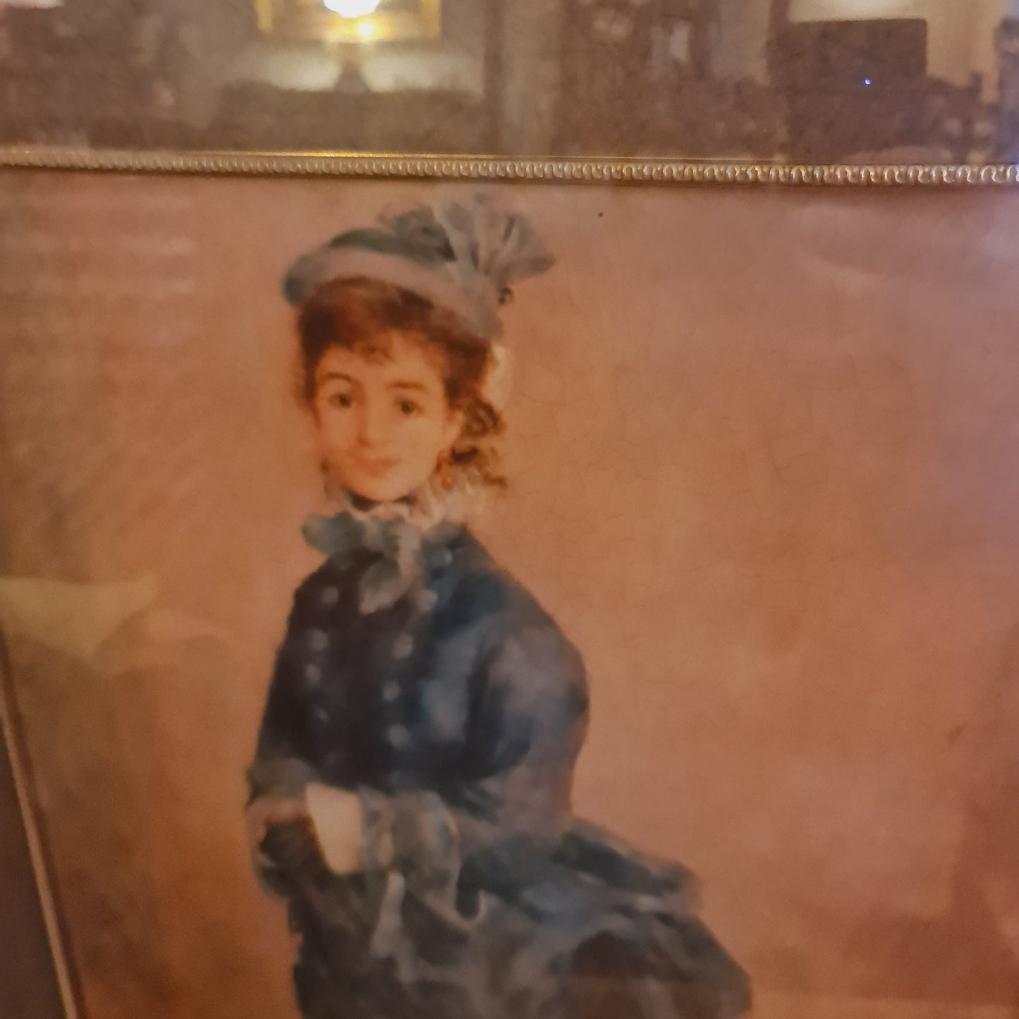 Impressionist Style Picture of Woman in Blue Dress