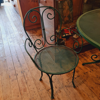 Garden Setting Round Table and Four Chairs Wrought Iron