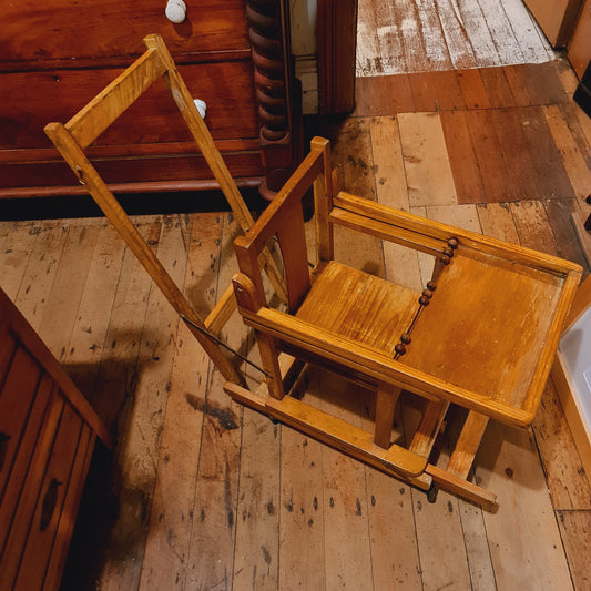 Antique Childs Hi Chair of Metamorphic Design