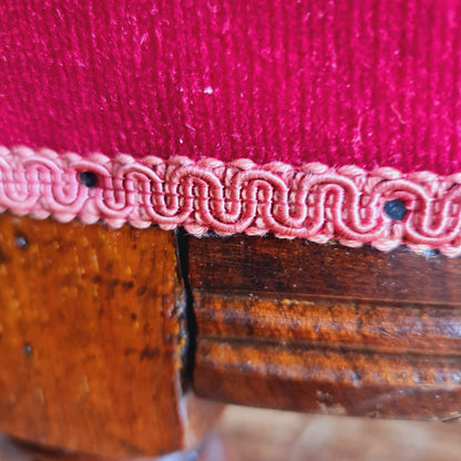 Red Velvet Chaise Longue or Victorian Day Bed