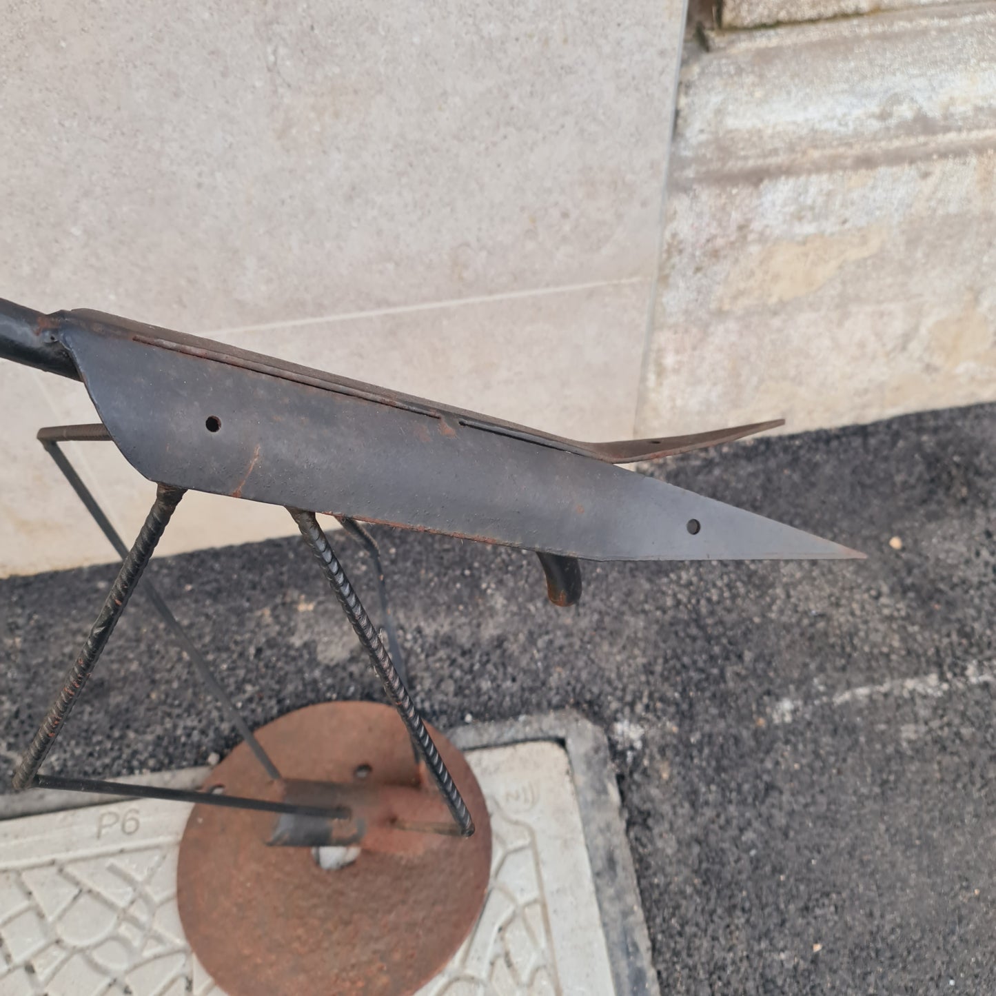Metal Sculpture Grasshopper Steel Welded Art Garden