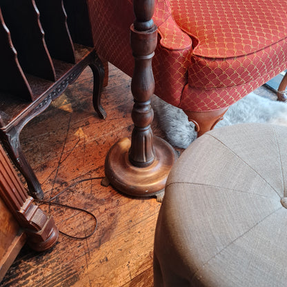 Standard Lamp with Wooden Base in the Vintage Style