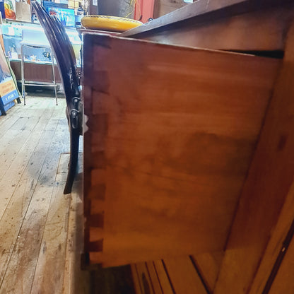 Antique Kauri Pine Dressing Table with Drawers and Mirror