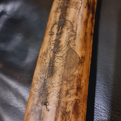 Two large Pieces of Scrimshaw made from Resin