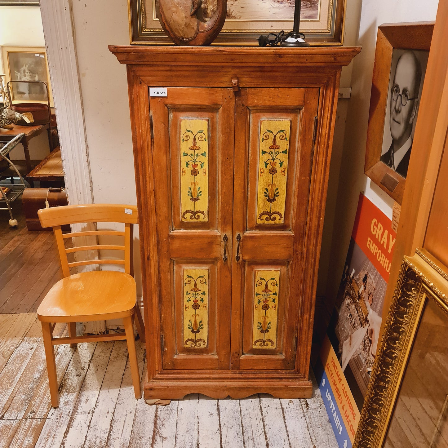 Rustic cabinet with Painted Doors and Shelving