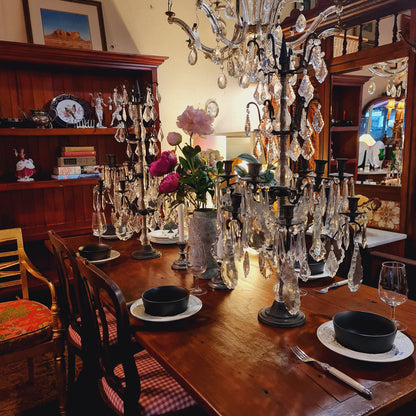 Crystal Candelabra with Iron Frame