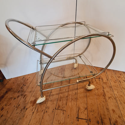 Deco Chrome Coctail Trolley or Cart 1920 Bar