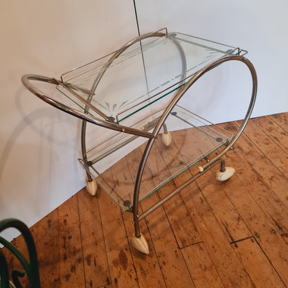 Deco Chrome Coctail Trolley or Cart 1920 Bar