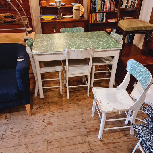 Retro Kitchen Table and Six 6 Chairs 1950 Formica