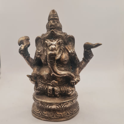 Ganesh Indian Folklore Statue Silver