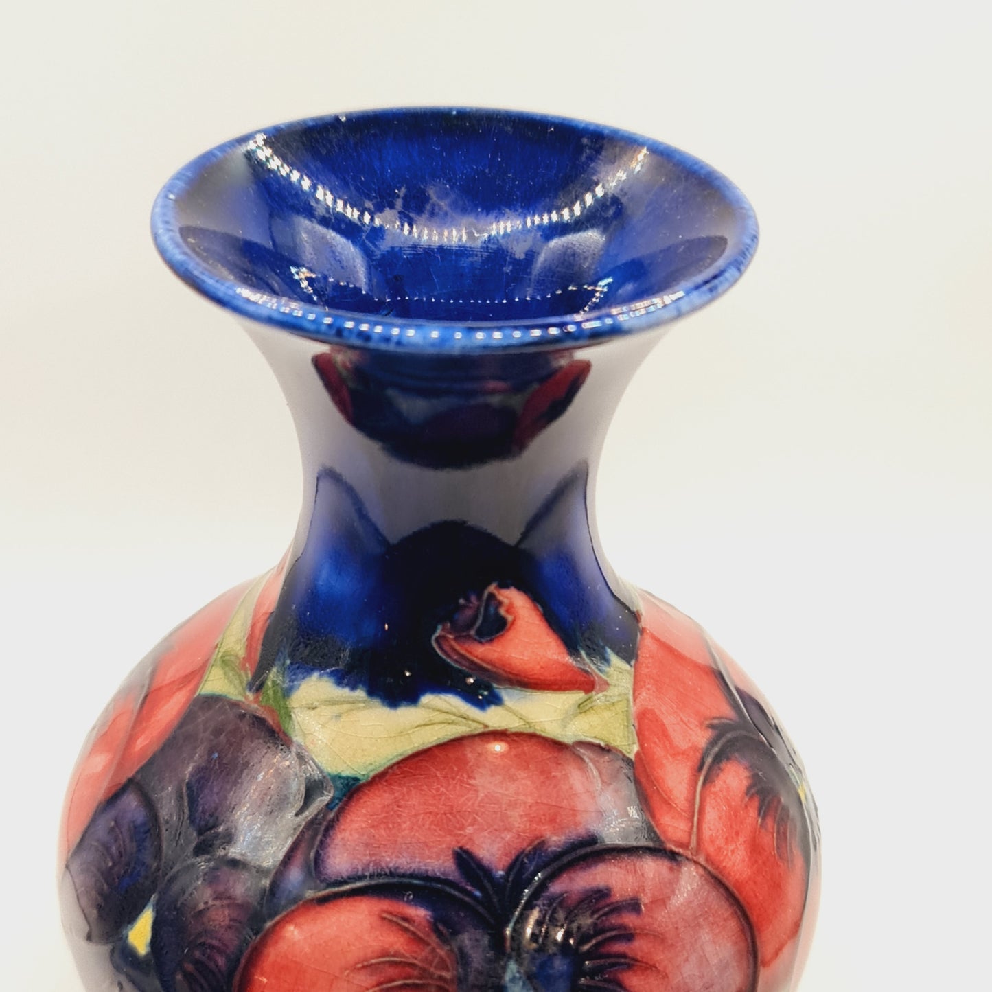 Pottery Moorcroft Vase Poppy William Art Nouveau