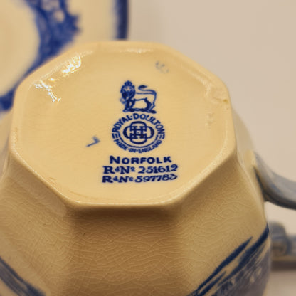Norfolk Pattern Royal Doulton Vintage Cup and Saucer China