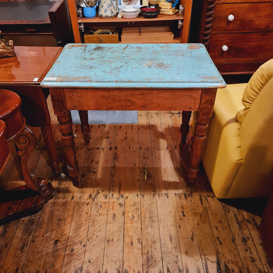Compact Rustic Dining Table for Kitchen Desk with Drawer