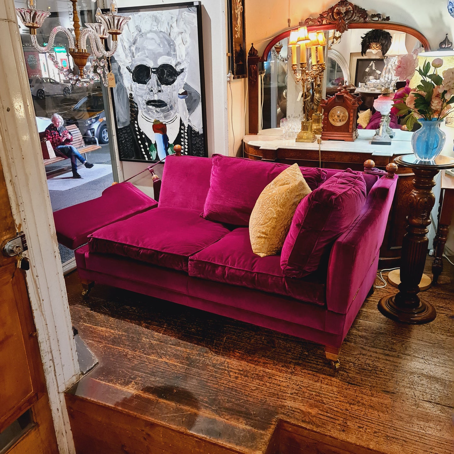 Couch or Sofa in the Knole Style with Feather Cushions Duresta England