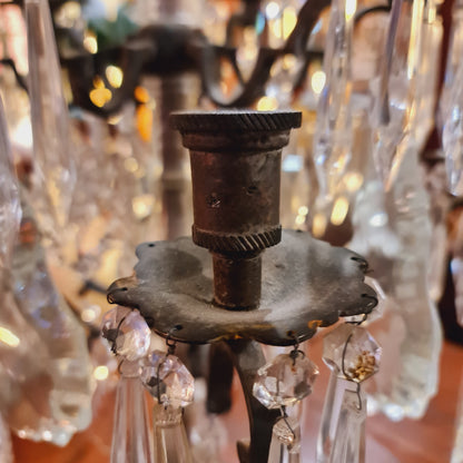 Crystal Candelabra with Iron Frame