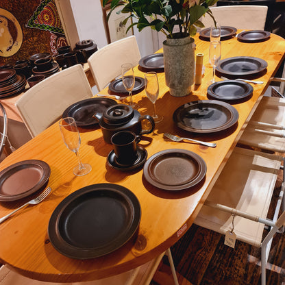 Collection of Arabia Ruska Stoneware Table Plates Cups and Teapots