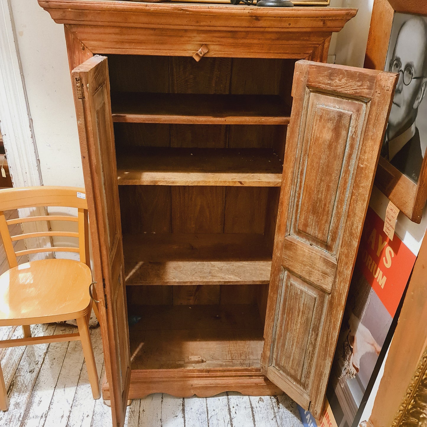 Rustic cabinet with Painted Doors and Shelving