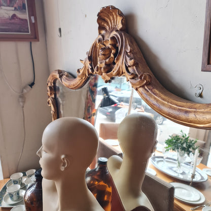 Antique Overmantel Gilt Framed Mirror Victorian Period
