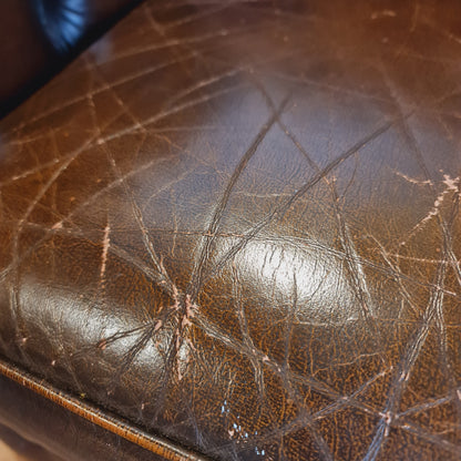 Leather Chesterfield Tub Armchair Buttoned Vintage Club