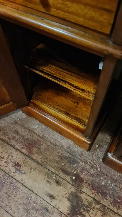 Pair of Bedside Cabinets in the Antique Style Each with Drawer and Cabinet