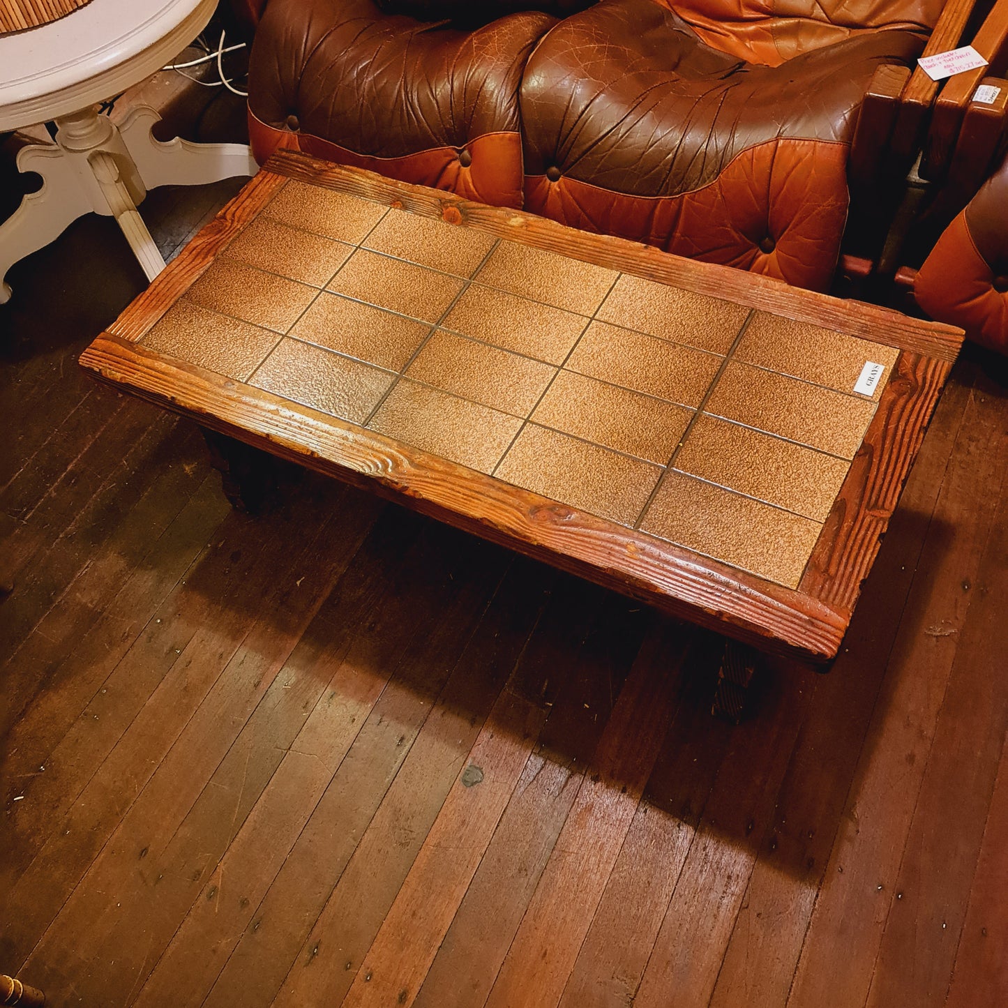 Tile Top Coffee Table Retro Style 1970's