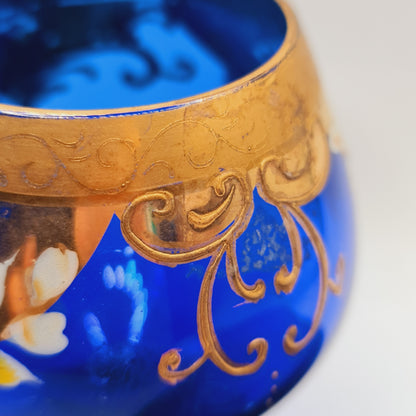 Italian Gilt Glass Goblet and Saucer