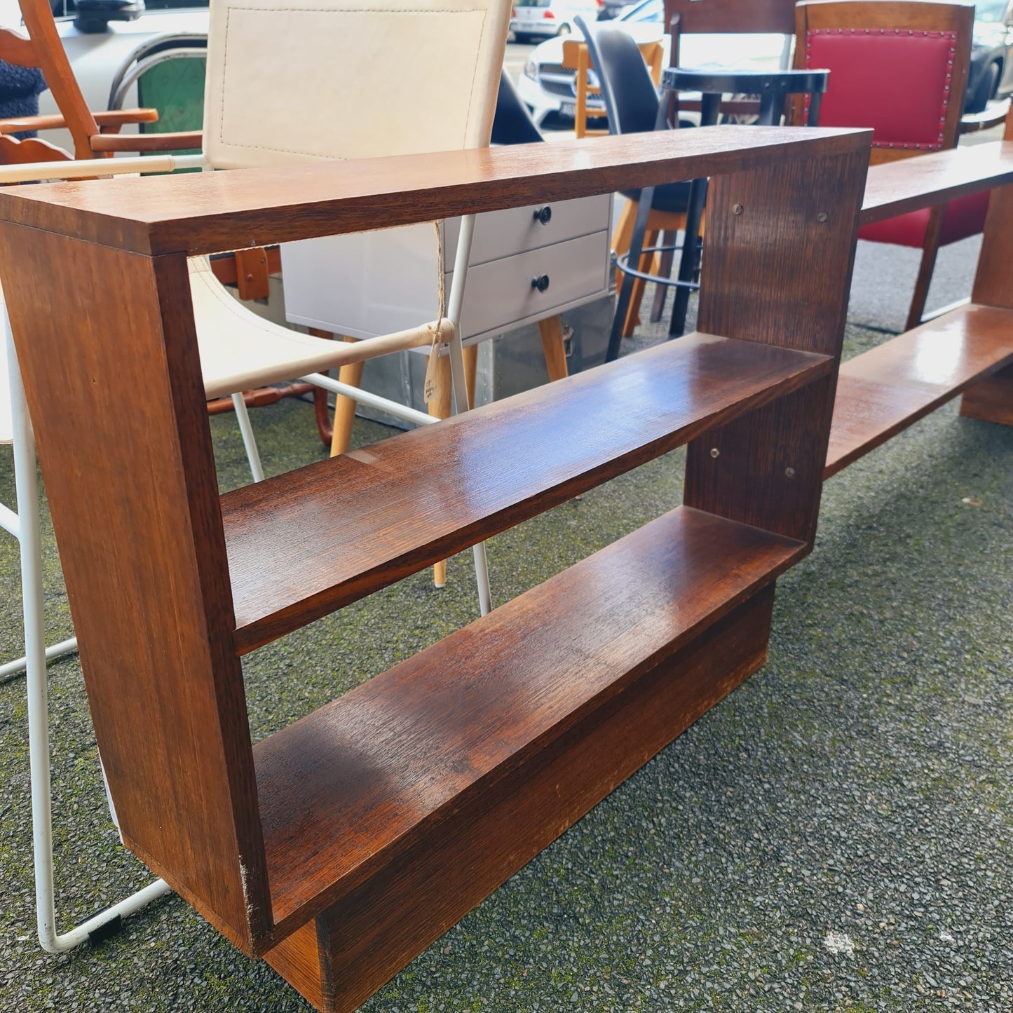 Long Thin and Low Bookshelf Ash Oak
