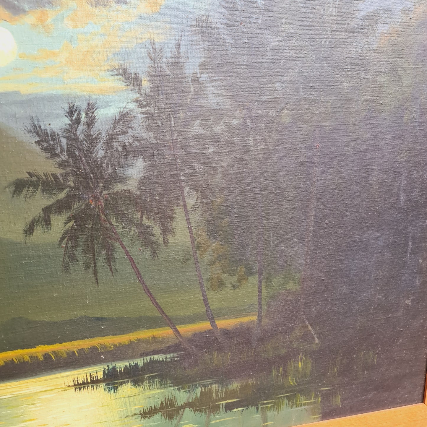 Original Painting of Night Scene in Bali Indonesia by Frederik Kasenda 1933