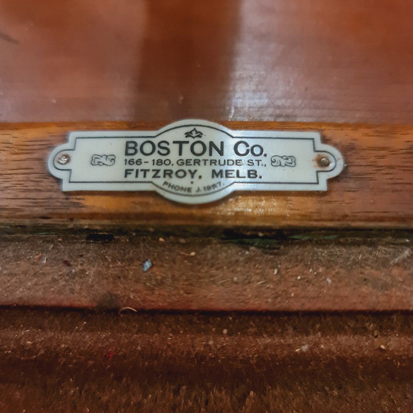 Antique Glass Display Cabinet with Wooden Frame made by Boston Co