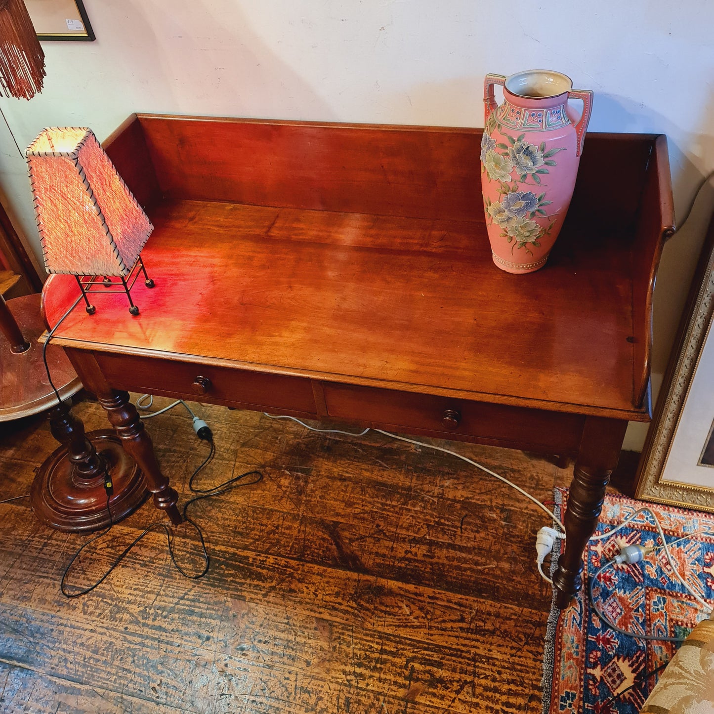 Antique Cedar Desk with Gallery
