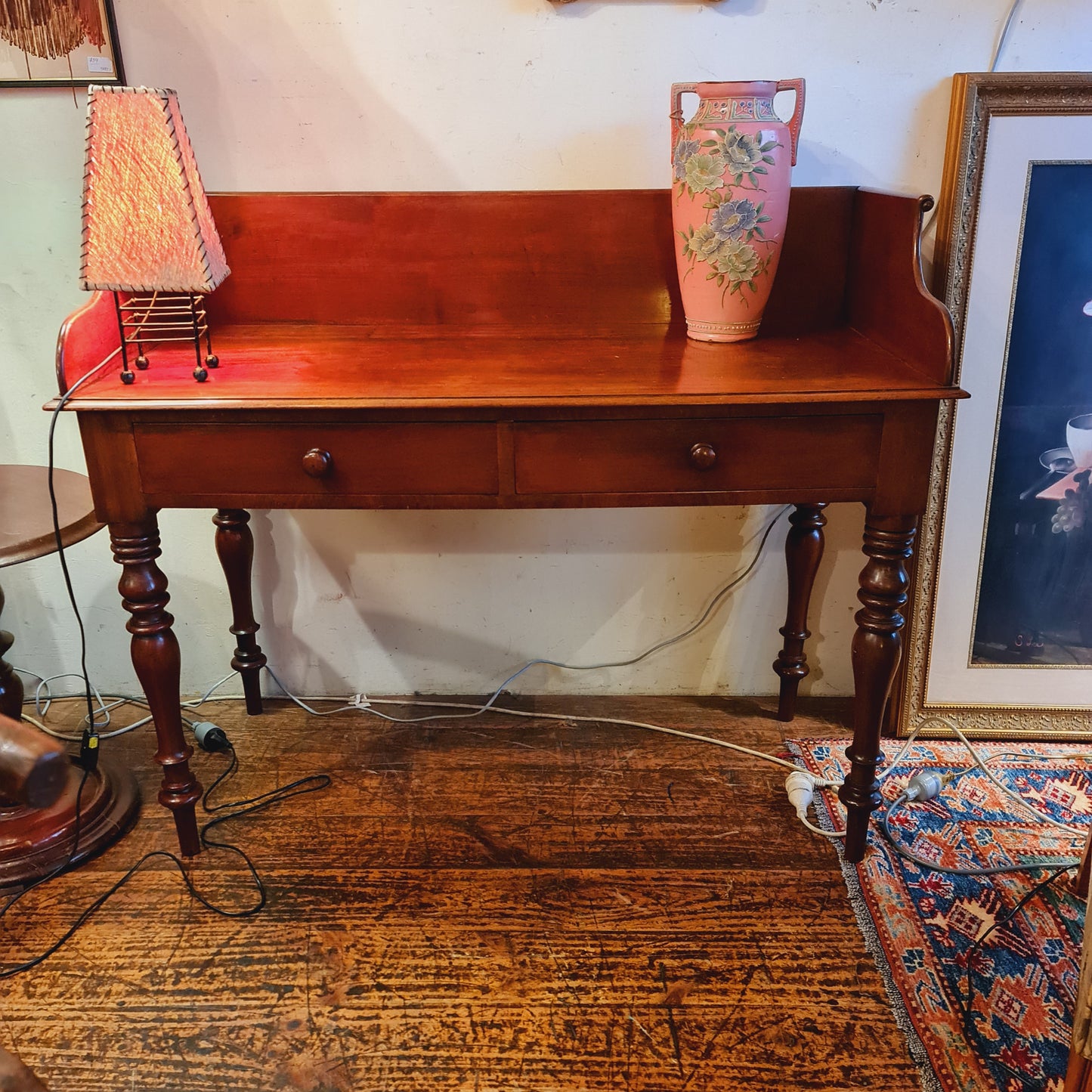 Antique Cedar Desk with Gallery
