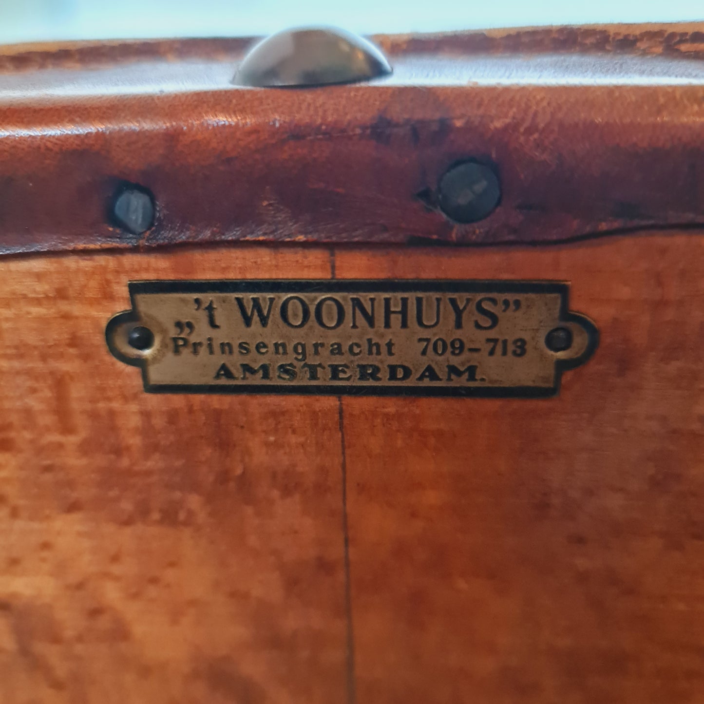Antique Desk Chair from Holland Oak and Leather
