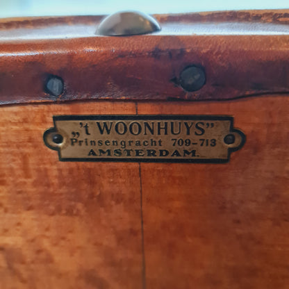 Antique Desk Chair from Holland Oak and Leather