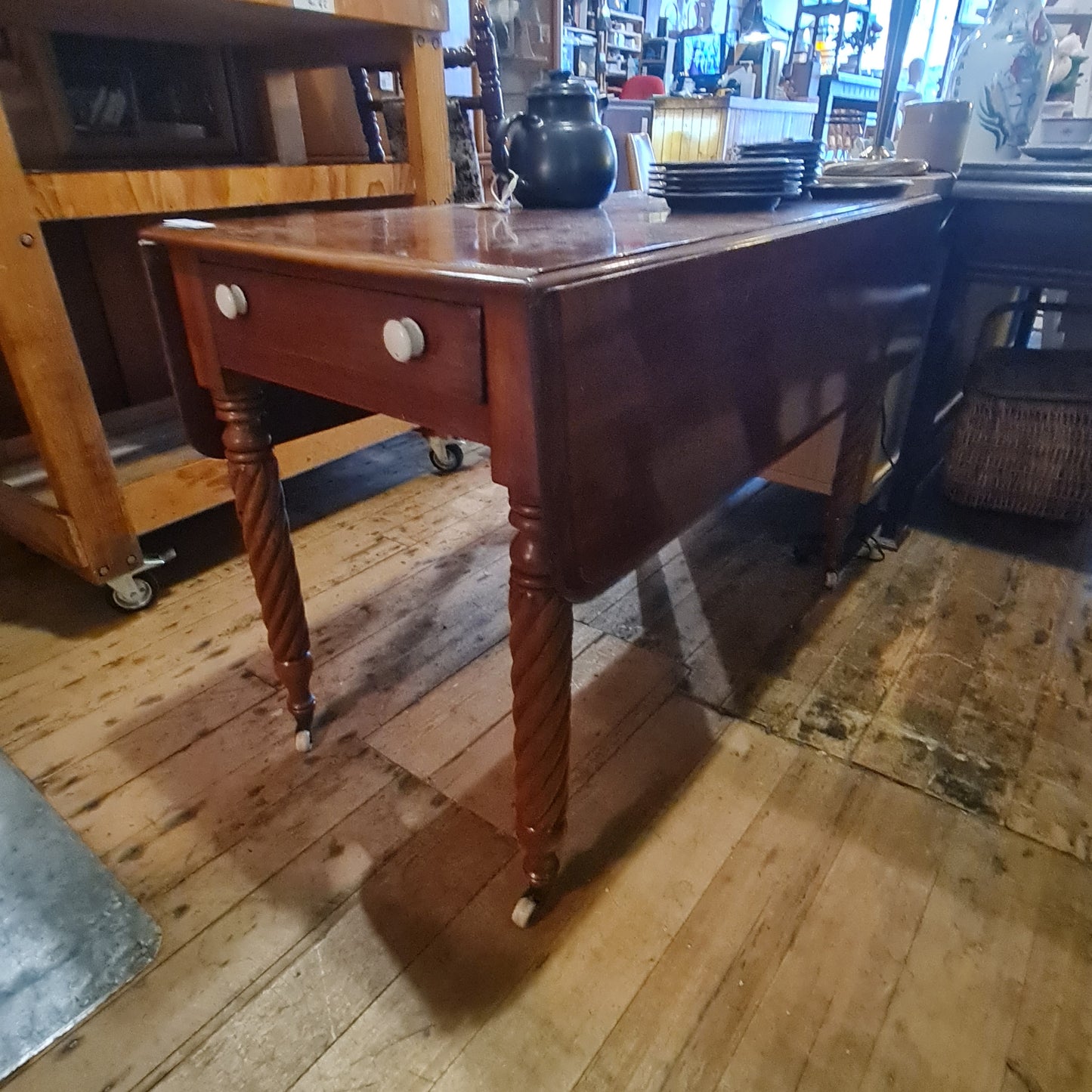 Drop Sided Extending Antique Dining Table