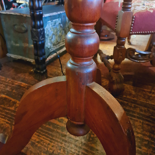 Round Antique Wine Table on a Tripod Base