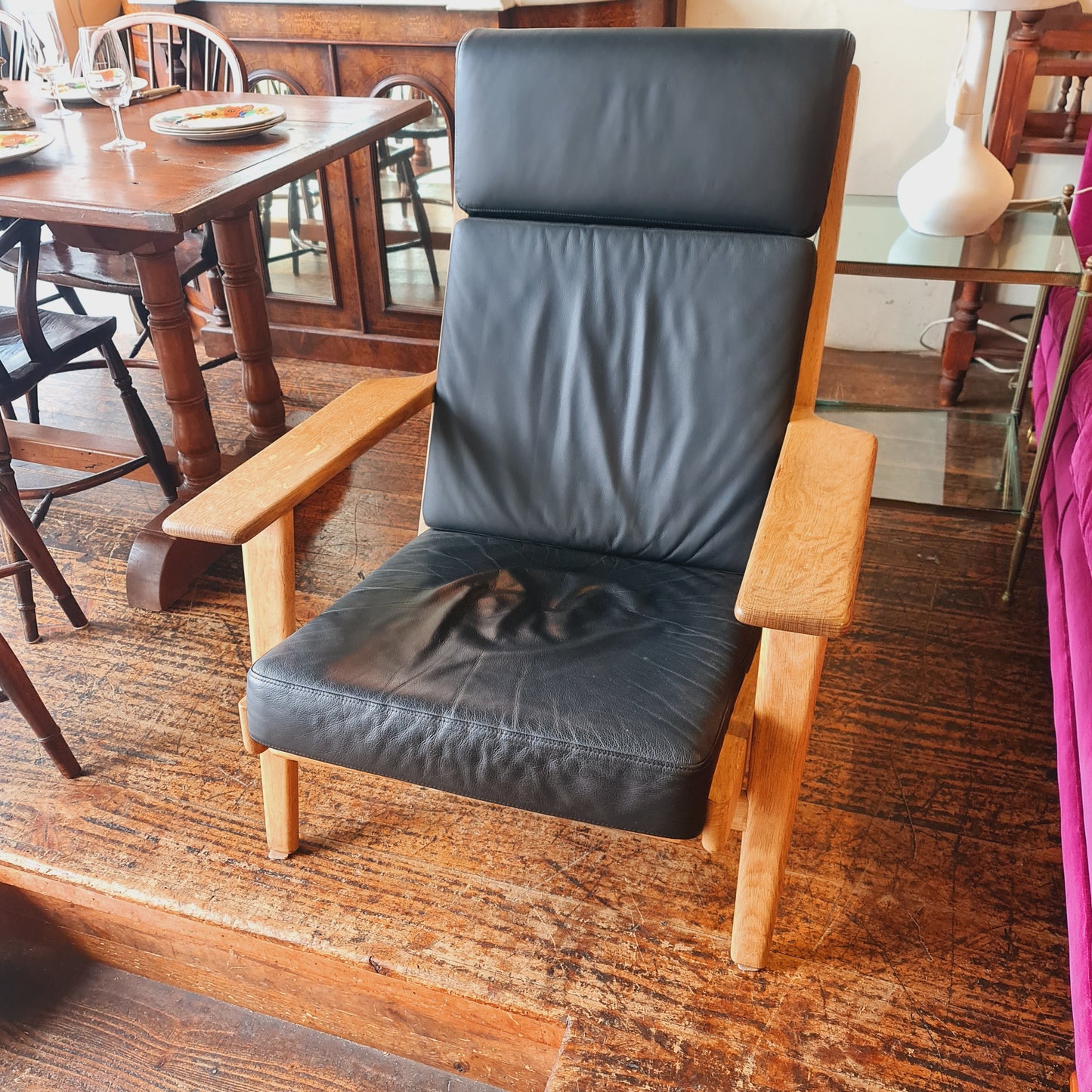 Plank Chair Hans Wegner Oak Getama Leather
