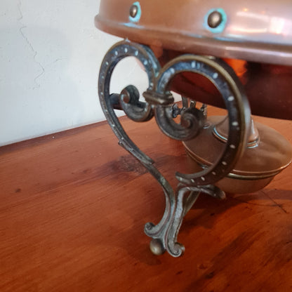 Copper Warming Pan with Tin Lining made in Germany with Stand and Burner
