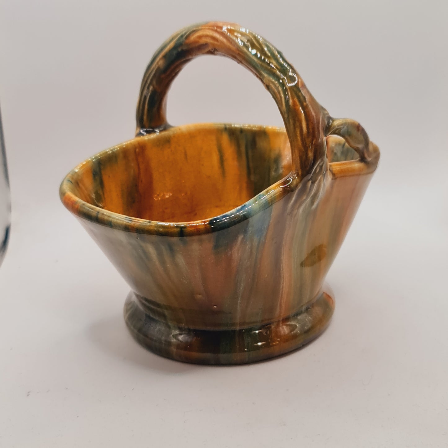 John Campbell Pottery Basket Australian Pottery