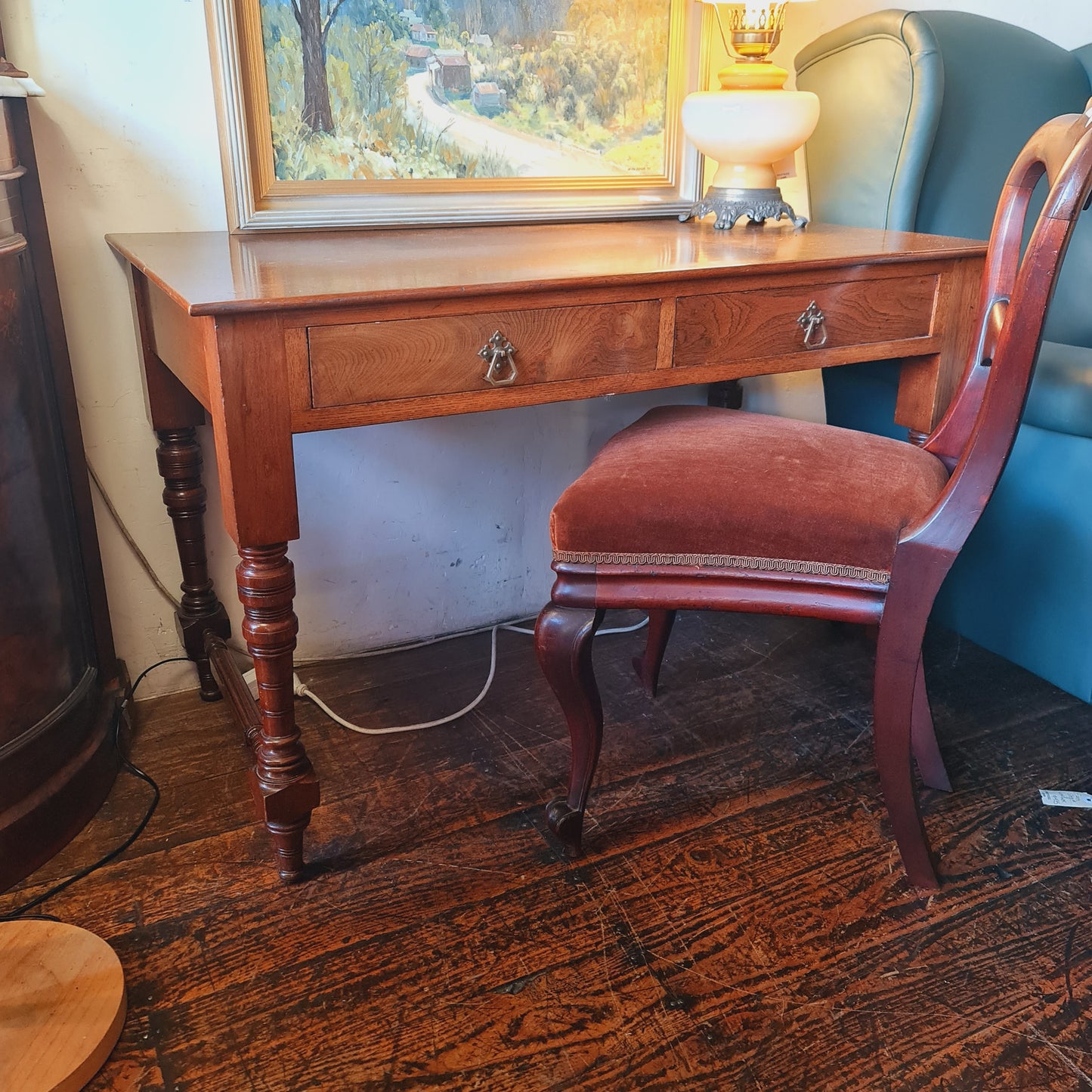 Antique Desk or Hall Table with Drawers