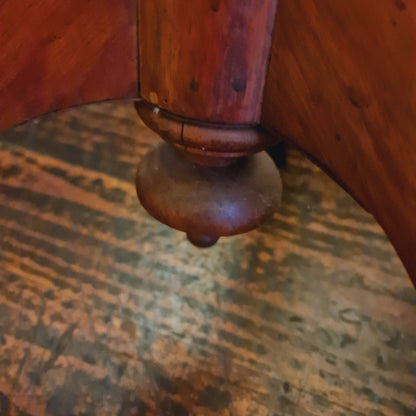 Round Antique Wine Table on a Tripod Base