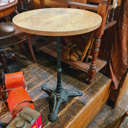 Cafe Table with Oak and Iron