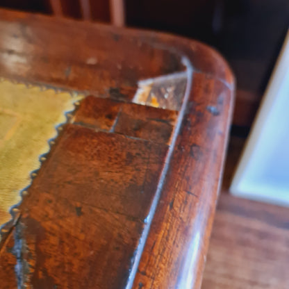 Antique Leather Top Partners Desk in Cedar