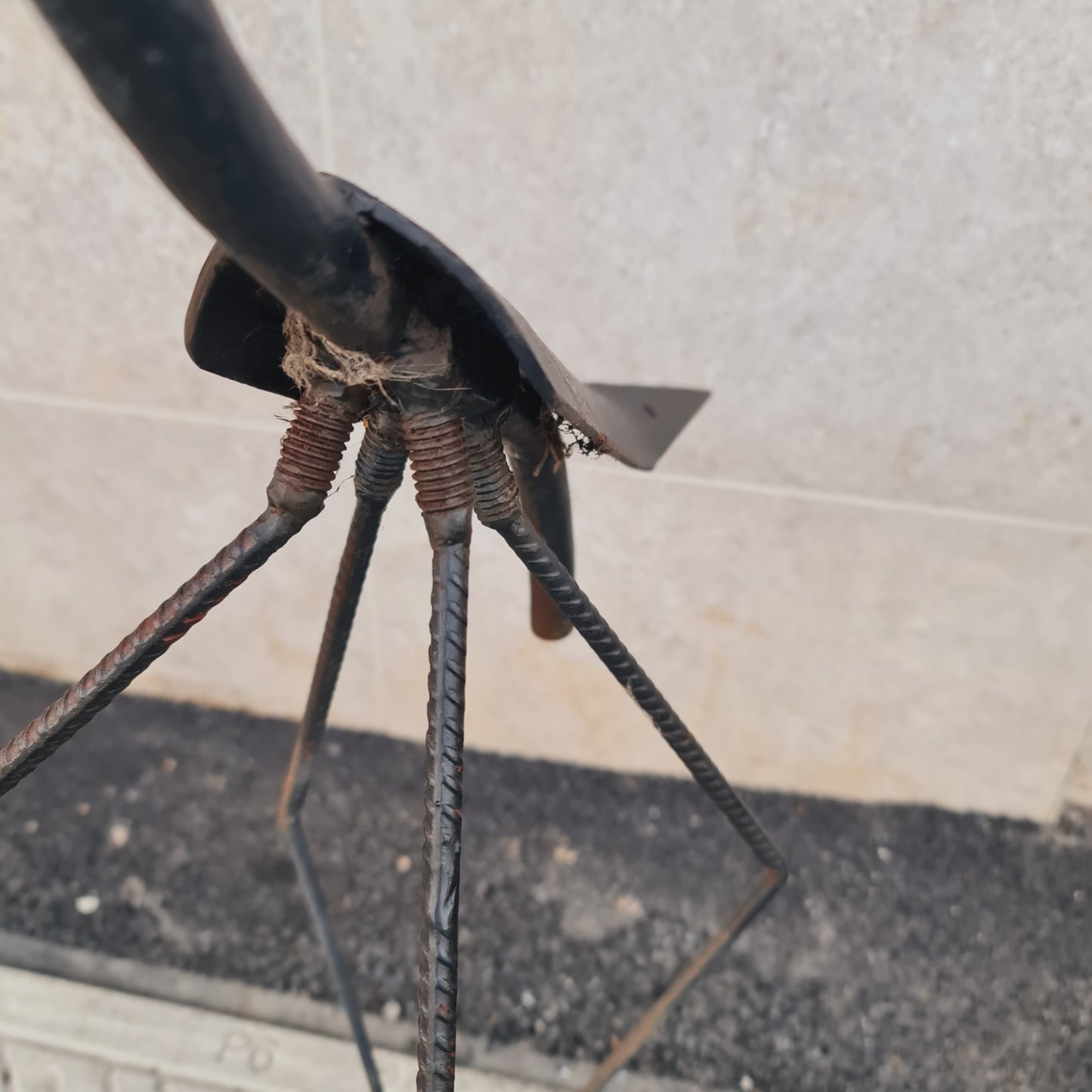 Metal Sculpture Grasshopper Steel Welded Art Garden