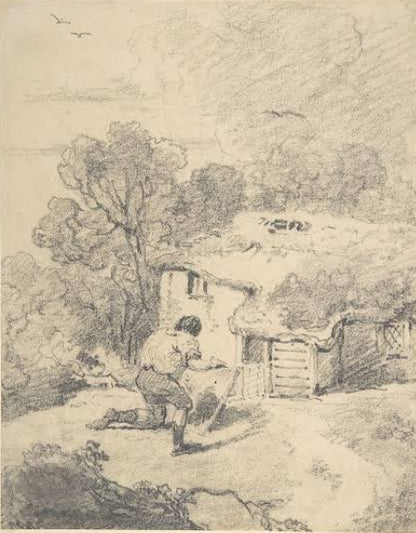 Drawing Sketch Farm Picture Original George Morland England Original